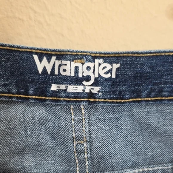 Wrangler PBR Jeans Slim Fit Vintage Denim Dark Blue Mens Size 36 x 32 - Picture 2 of 6